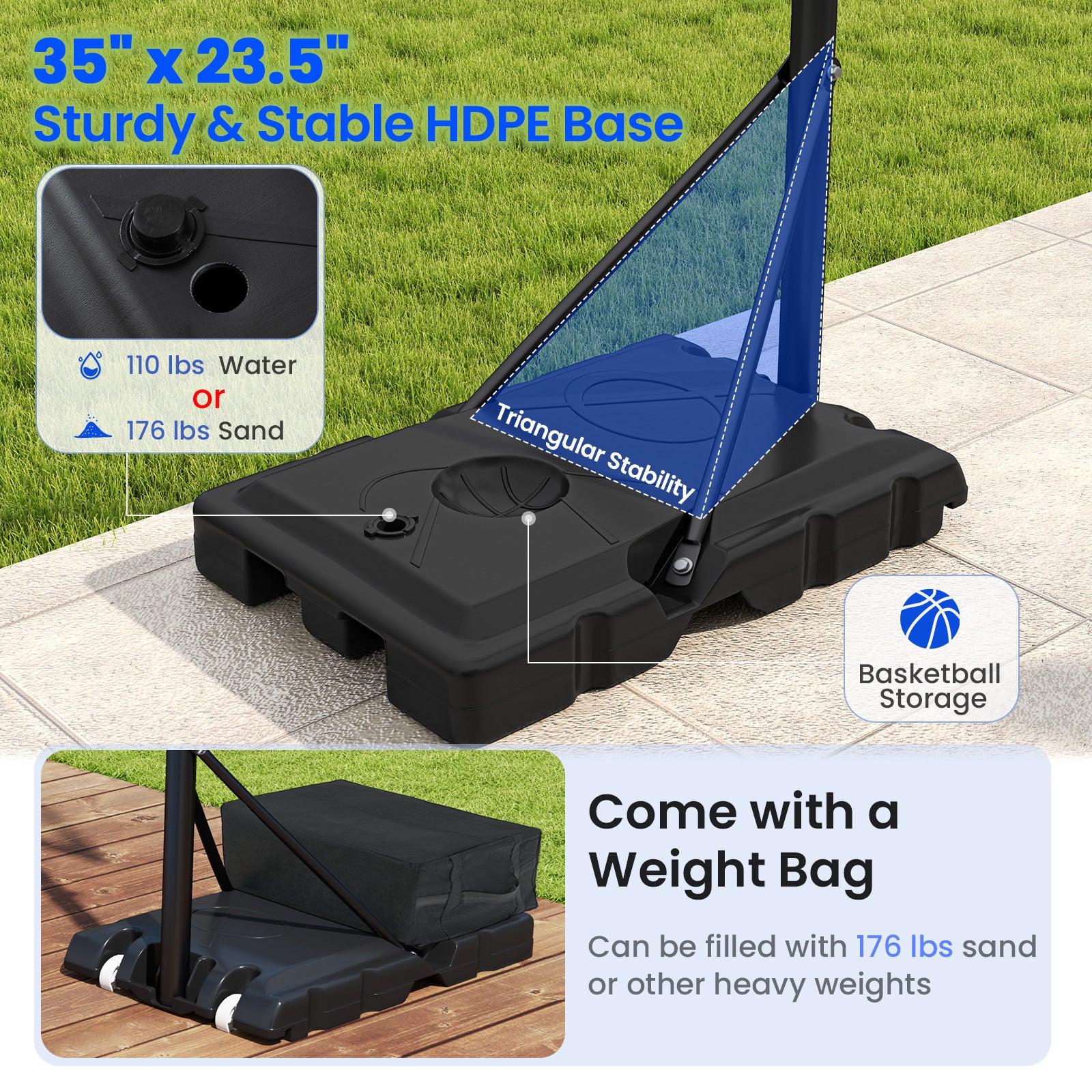 Portable Basketball Hoop Outdoor Basketball Goal System Adjustable for Kids Teens Adults Sport Equipments at Gallery Canada