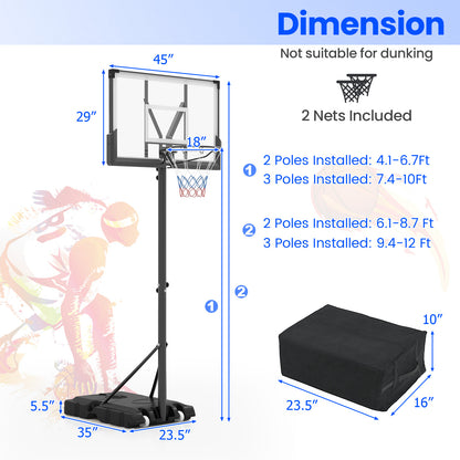 Portable Basketball Hoop Outdoor Basketball Goal System Adjustable for Kids Teens Adults Sport Equipments at Gallery Canada