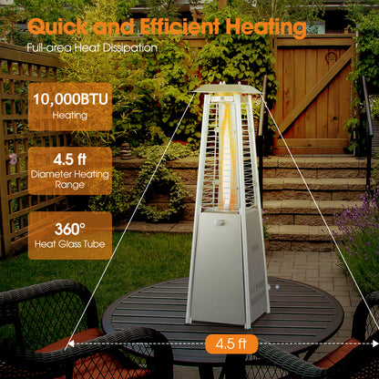 Portable Tabletop Patio Heater, 10000 BTU, Glass Tube, Silver Patio Heaters at Gallery Canada