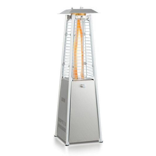 10000 BTU Portable Stainless Steel Tabletop Patio Heater with Glass Tube, Silver Patio Heaters Silver at Gallery Canada