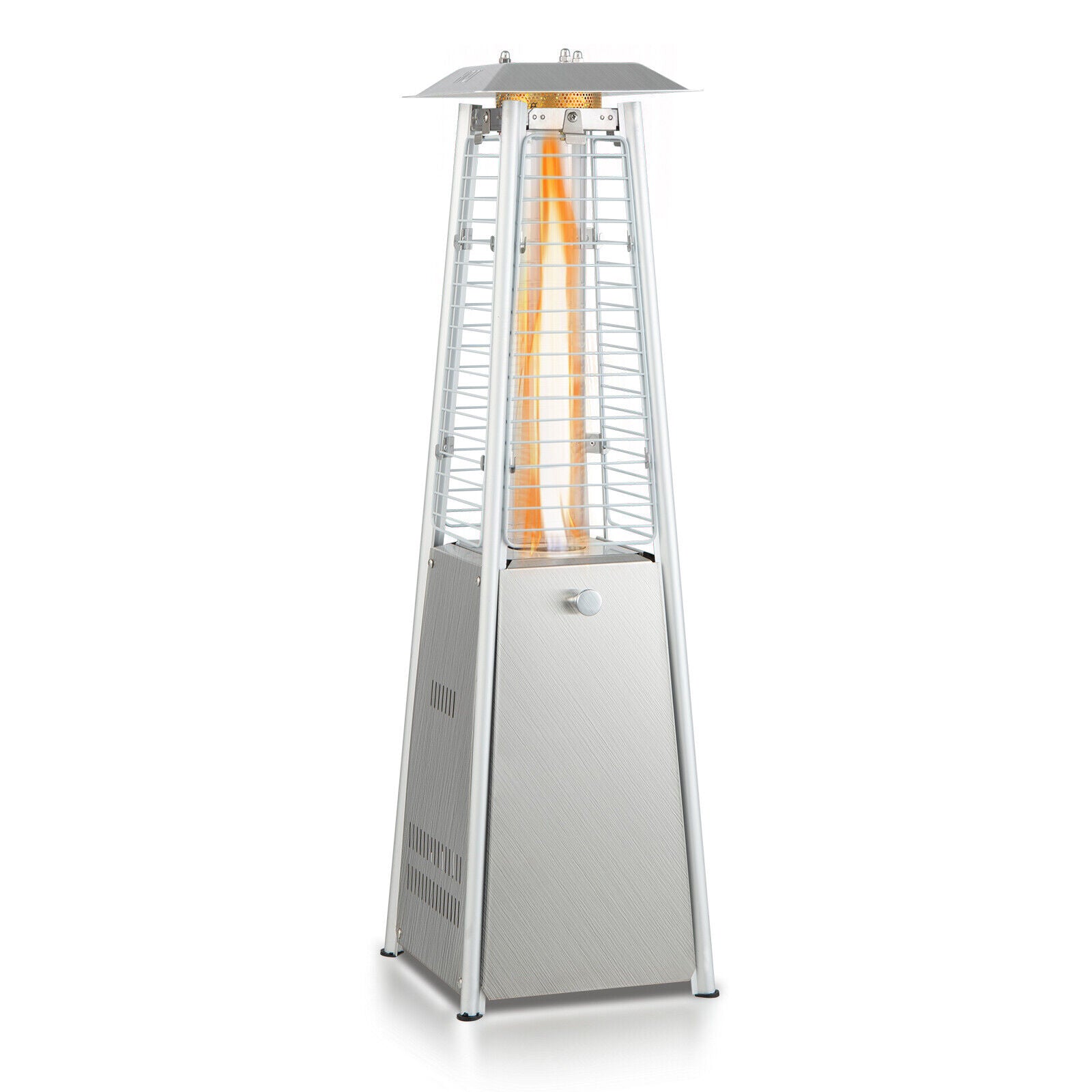 Portable Tabletop Patio Heater, 10000 BTU, Glass Tube, Silver Patio Heaters Silver at Gallery Canada