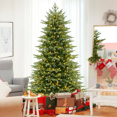 7 Ft Artificial Christmas Tree, 3156 PVC, 400 LED Lights, Green