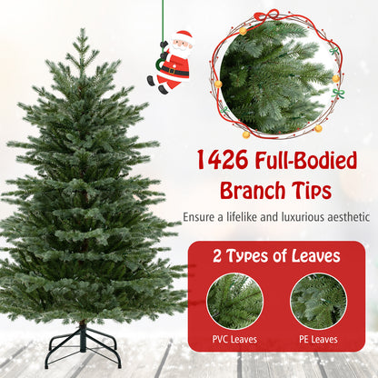 5/6/7 Feet Artificial Christmas Tree, 1426/2116/3156 PVC, 200/300/400 LED Lights, Green Christmas Tree at Gallery Canada