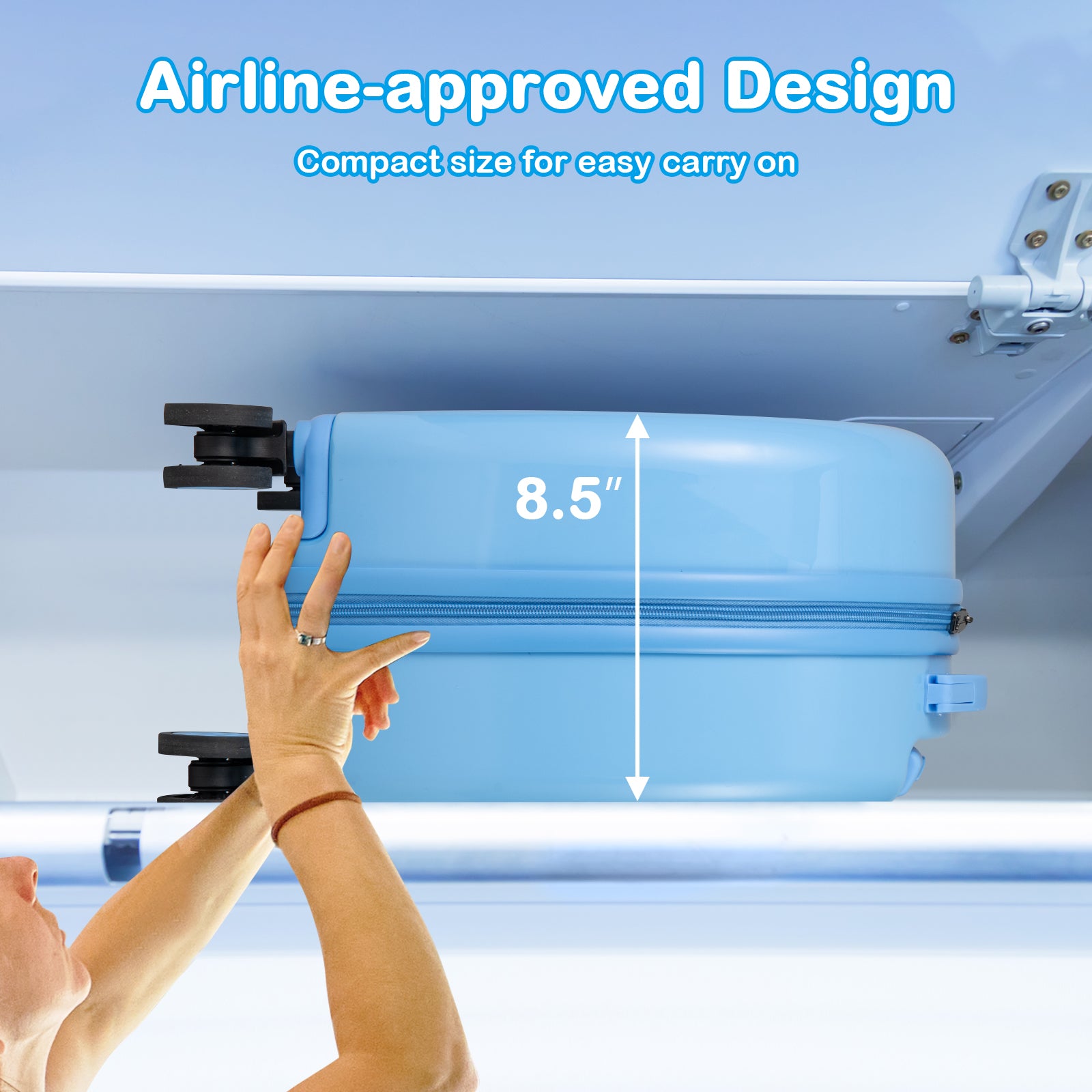 Kids Luggage Set with 14 Inches Carry-on Hardside Spinner Toddler Luggage and 10 Inches Backpack, Blue Kids Luggage at Gallery Canada