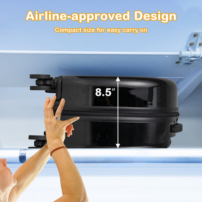 Kids Luggage Set with 14 Inches Carry-on Hardside Spinner Toddler Luggage and 10 Inches Backpack, Black Kids Luggage at Gallery Canada