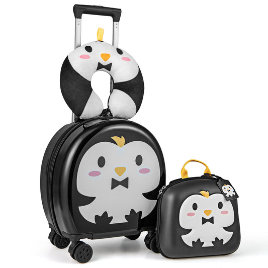 Kids Luggage Set, 14 Inches Hardside Spinner, 10 Inches Backpack, Black Kids Luggage Black at Gallery Canada