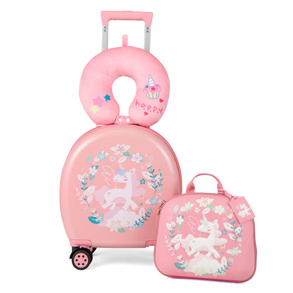 Kids Luggage Set with 14 Inches Carry-on Hardside Spinner Toddler Luggage and 10 Inches Backpack, Pink Kids Luggage at Gallery Canada