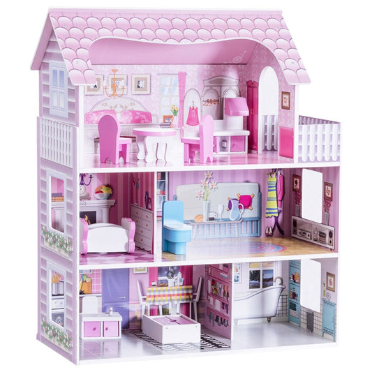28 Inch Dollhouse With Furniture, Pink Play Tents & Playhouse Pink at Gallery Canada