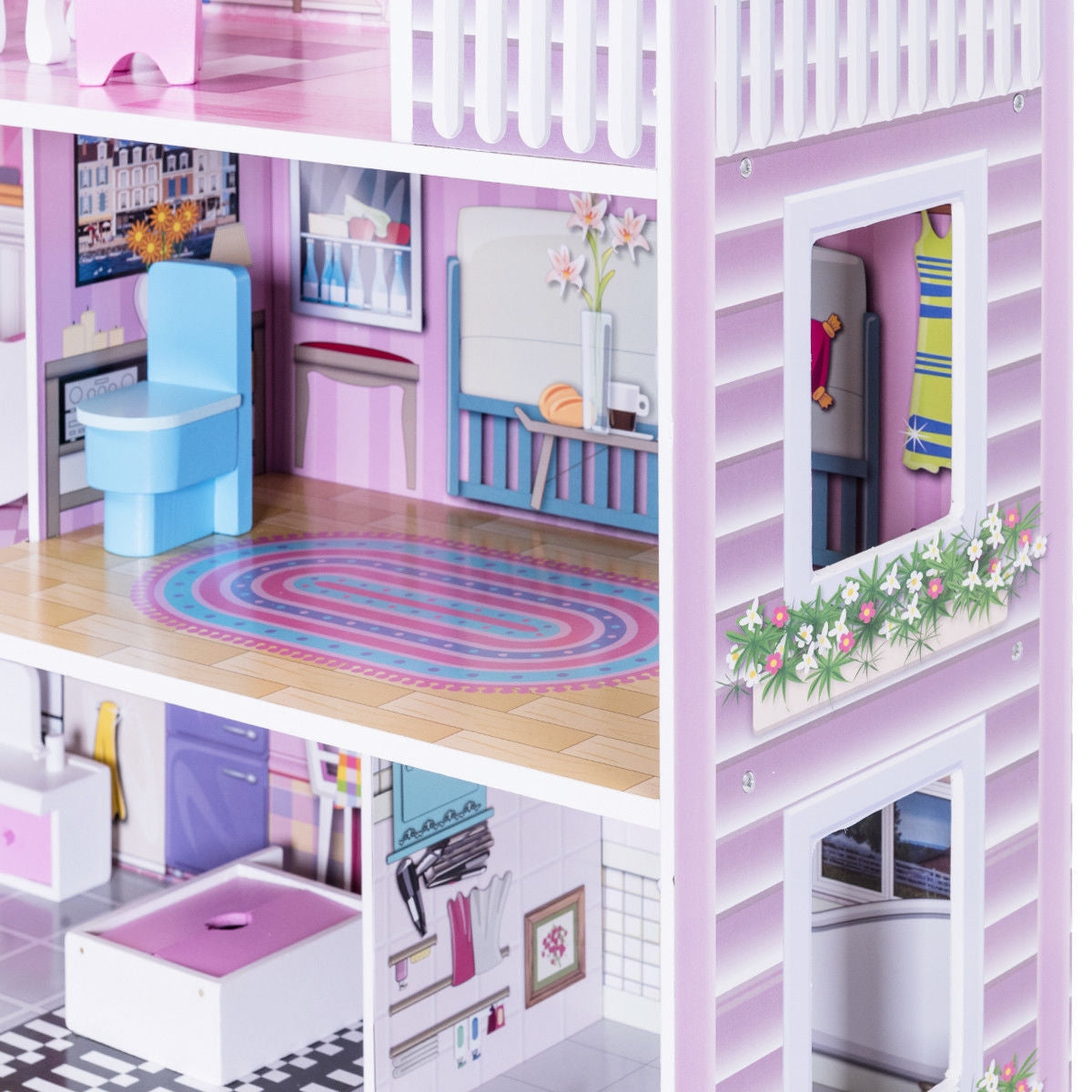 28 Inch Dollhouse With Furniture, Pink Play Tents & Playhouse at Gallery Canada