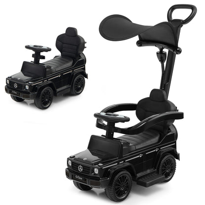 3-In-1 Ride On Push Car Stroller, Sliding Car With Canopy, Black Push & Pedal Ride On Toys Black at Gallery Canada