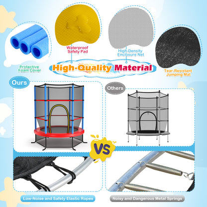 55 Inch Trampoline, With Enclosure Net, Navy Trampolines at Gallery Canada