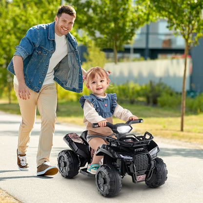 6V Kids ATV Quad Electric Ride On Car, LED Light, MP3, Solid Black Powered Ride On Toys at Gallery Canada