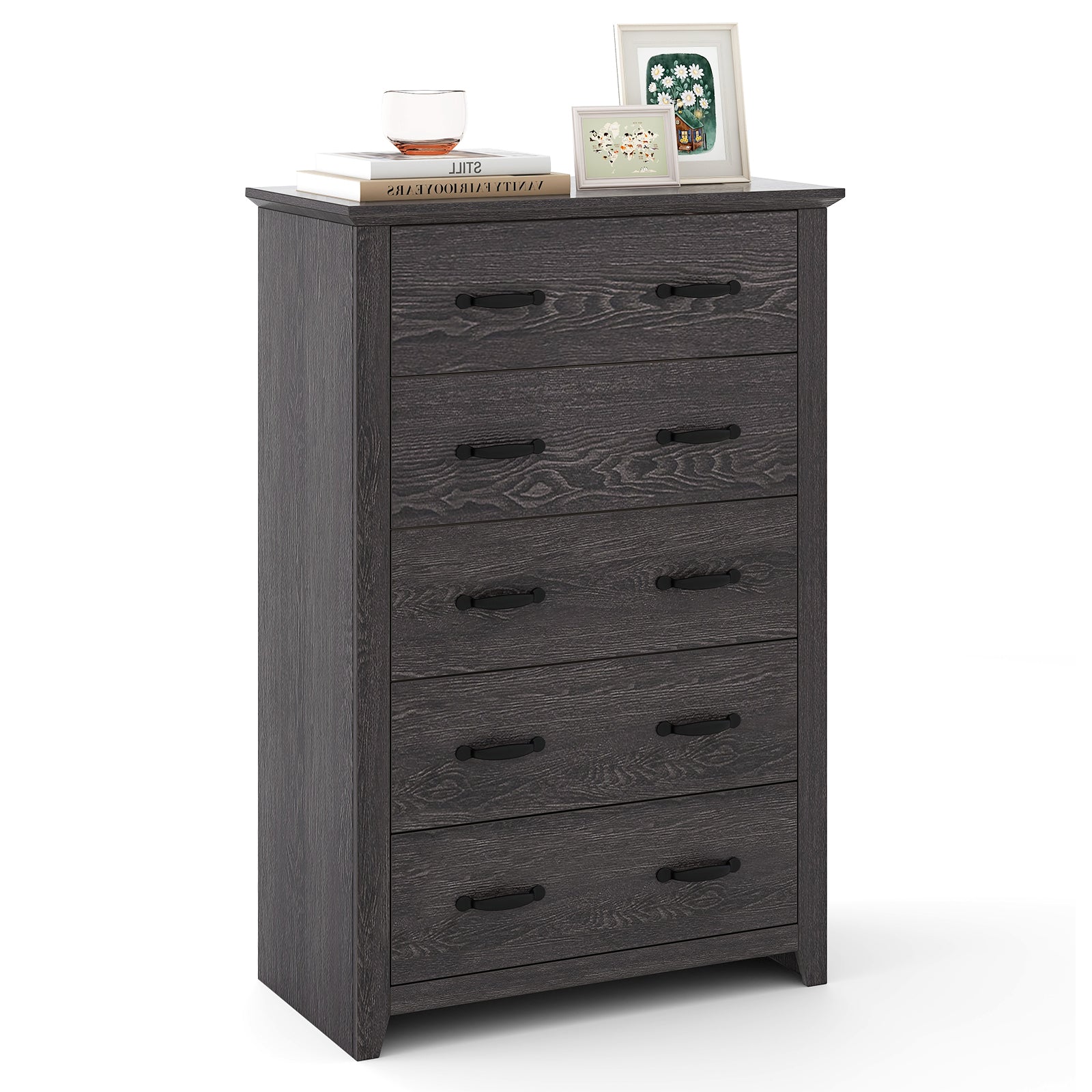 Tall Storage Dresser, 5 Pull-Out Drawers, Gray Dressers & Chests at Gallery Canada