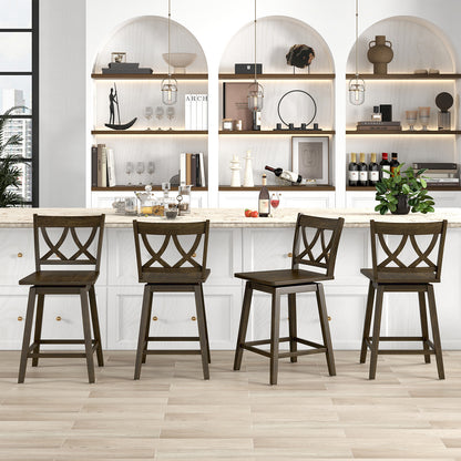24 Inch Wooden Bar Stool Set, Rubber Wood Frame, 2 Pack Bar Stools at Gallery Canada