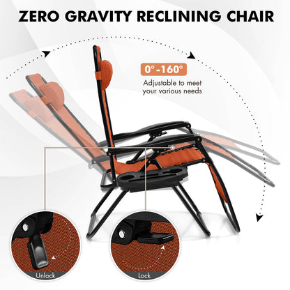 Folding Lounge Chair, Zero Gravity, Orange Beach & Lawn Chairs at Gallery Canada