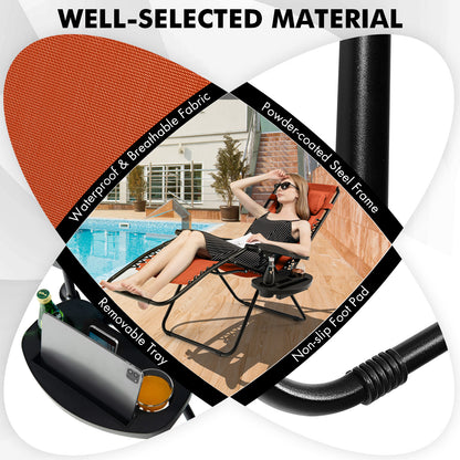 Folding Lounge Chair, Zero Gravity, Orange Beach & Lawn Chairs at Gallery Canada