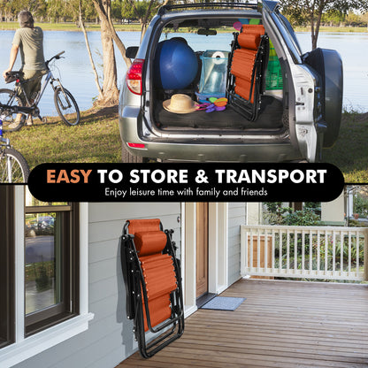 Folding Lounge Chair, Zero Gravity, Orange Beach & Lawn Chairs at Gallery Canada