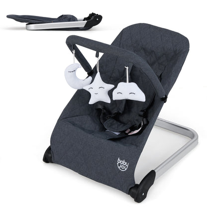 Berceau pliable pour bébé, housse en tissu amovible, barre de jouets, noir