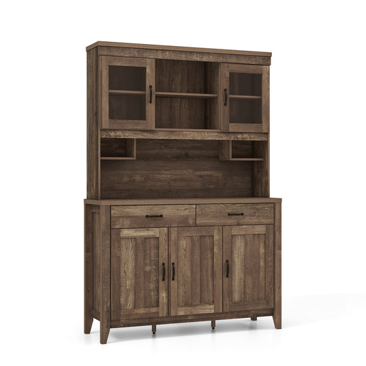 Freestanding Kitchen Hutch Cabinet, Microwave Countertop, Brown Sideboards Cabinets & Buffets Brown at Gallery Canada