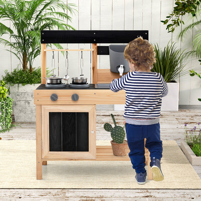 Kids Mud Kitchen Playset, Outdoor Play Kitchen, 2 Removable Sinks, Natural Play Kitchen Sets at Gallery Canada