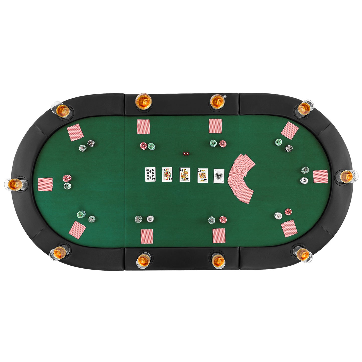 Portable 84 x 42 Inch 10-Player Foldable Padded Poker Table Top, Green Game Room at Gallery Canada