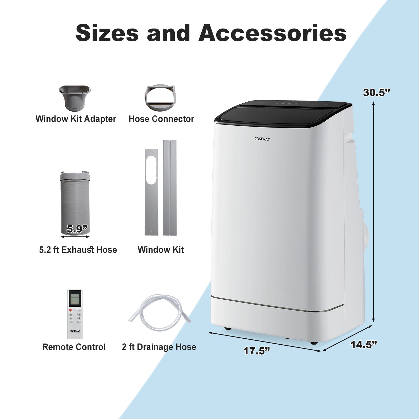 15000 BTU Portable Air Conditioner with Heat and Auto Swing, White Portable Air Conditioners at Gallery Canada