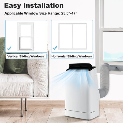 15000 BTU Portable Air Conditioner with Heat and Auto Swing, White Portable Air Conditioners at Gallery Canada