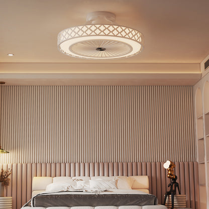 19 Inch Ceiling Fan with Light Low Profile Flush Mount Fan, White Ceiling Fans at Gallery Canada