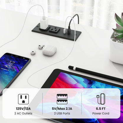 2-Person Reversible Computer Desk Long Office Desk with LED Lights, White Computer Desks at Gallery Canada