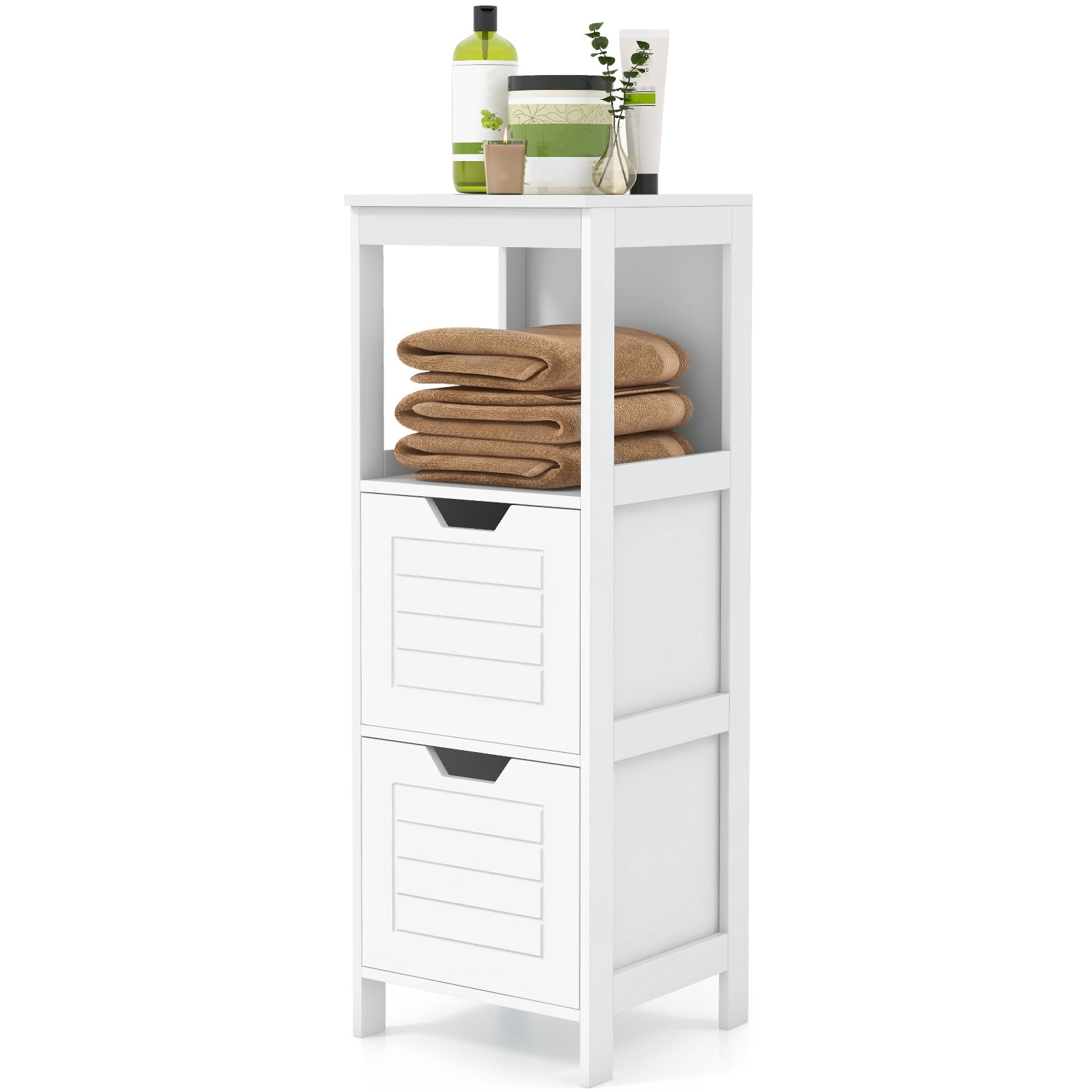 Floor Cabinet Multifunction Storage Rack Stand Organizer, White Floor Cabinets White at Gallery Canada
