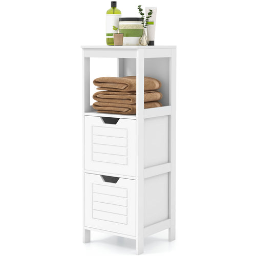 Floor Cabinet Multifunction Storage Rack Stand Organizer, White