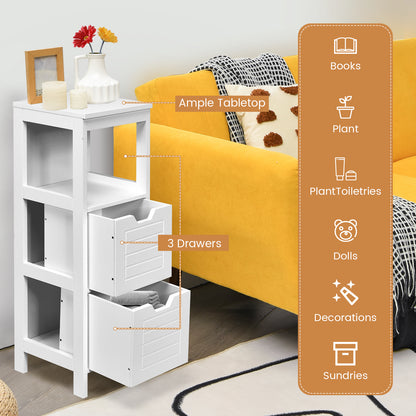 Floor Cabinet Multifunction Storage Rack Stand Organizer, White Floor Cabinets at Gallery Canada