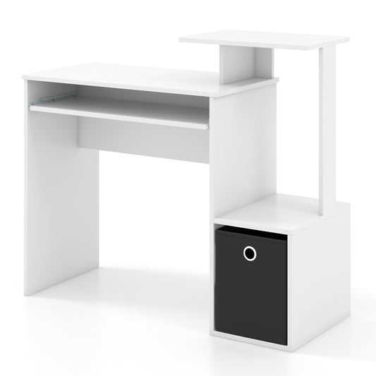 Computer Desk With Pull Out Keyboard Tray, White