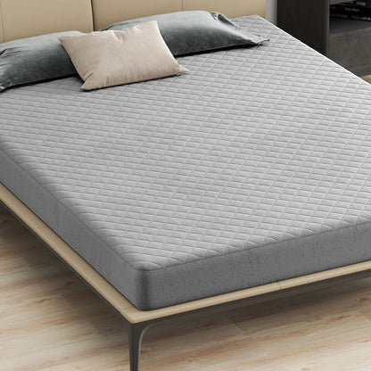 Surmatelas en velours taille queen, gris