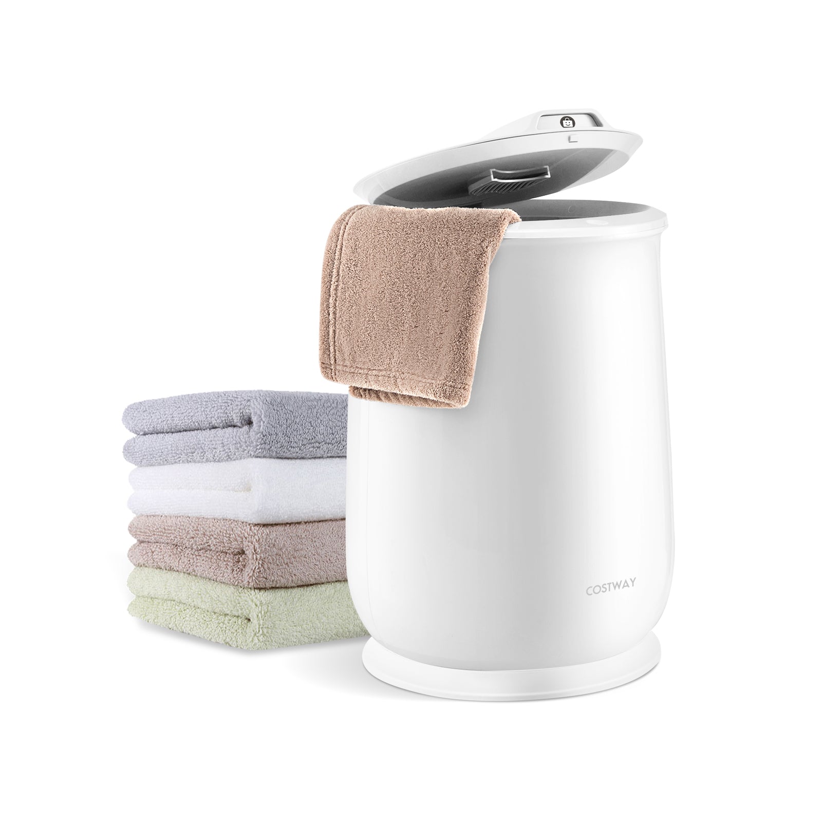 Towel Warmer Bucket With Auto Shut Off, White Dryers White at Gallery Canada