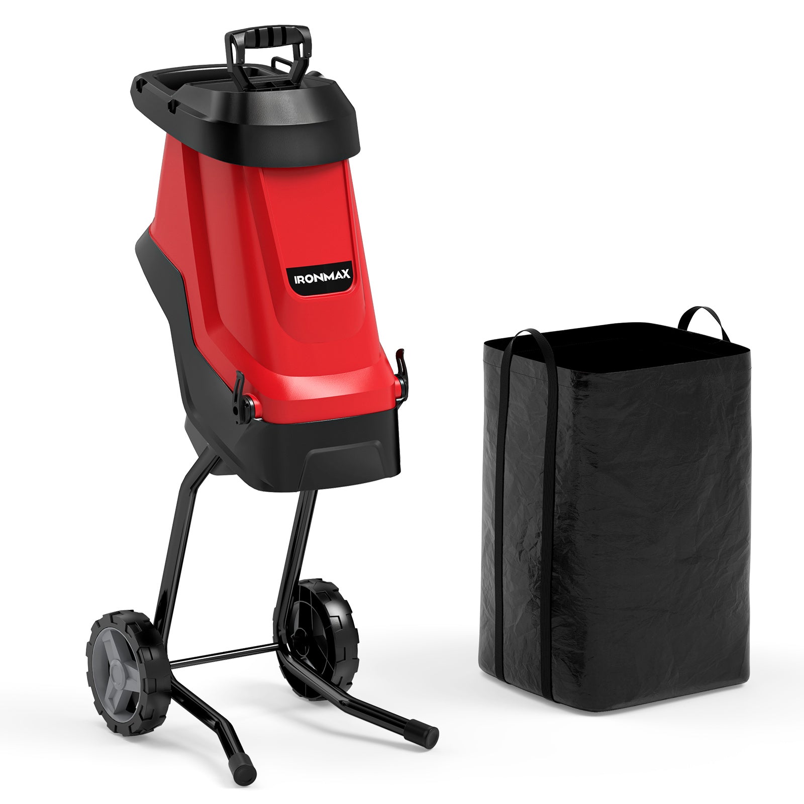 15-Amp Electric Wood Chipper, Shredder, Leaf Mulcher With Wheels, Red Lawn Care Tools Red at Gallery Canada