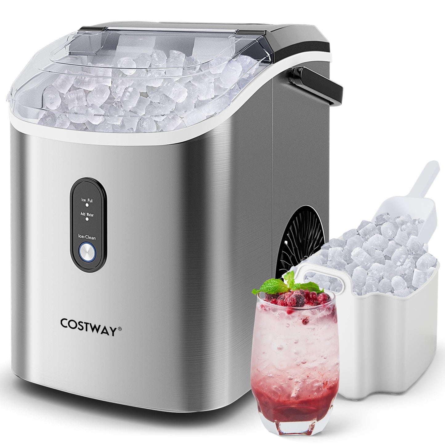 Nugget Countertop Ice Maker with Soft Chewable Pellet Ice, Silver Ice Makers at Gallery Canada