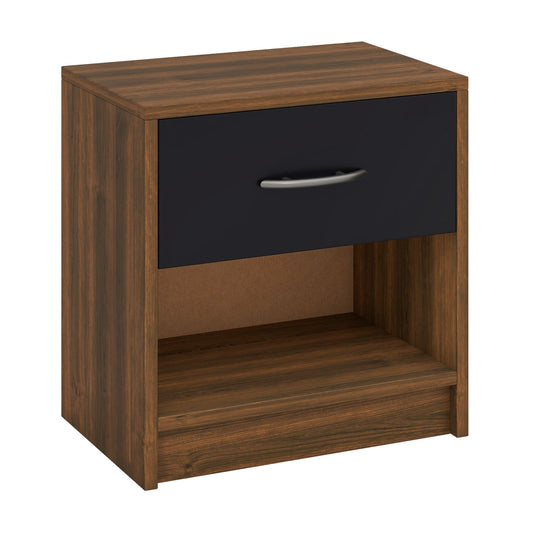 Bedside Table Nightstand, With Drawer And Shelf, Brown Nightstands Brown at Gallery Canada