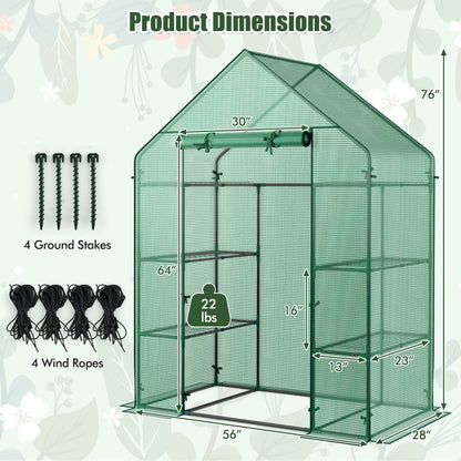 Mini Portable 4 Tier 8 Shelves Walk-in Plant Greenhouse, Green Greenhouses at Gallery Canada