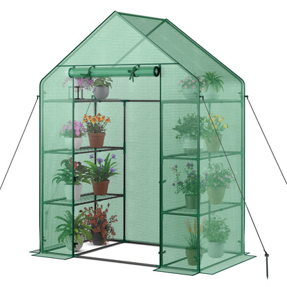 Mini Portable 4 Tier 8 Shelves Walk-in Plant Greenhouse, Green Greenhouses at Gallery Canada