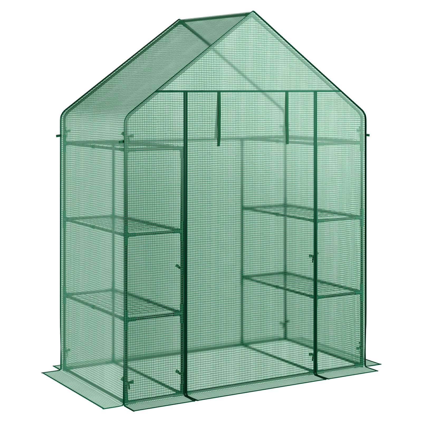 Mini Portable 4 Tier 8 Shelves Walk-in Plant Greenhouse, Green Greenhouses Green at Gallery Canada