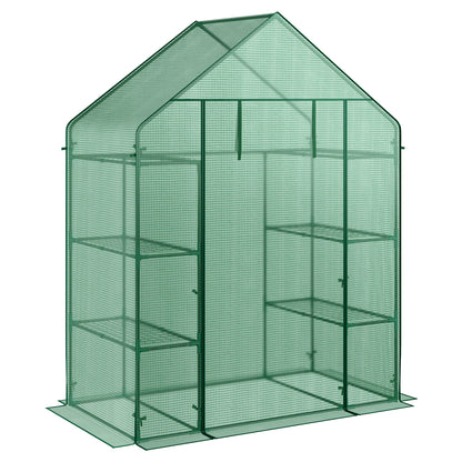 Mini Portable 4 Tier 8 Shelves Walk-in Plant Greenhouse, Green Greenhouses Green at Gallery Canada