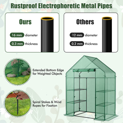 Mini Portable 4 Tier 8 Shelves Walk-in Plant Greenhouse, Green Greenhouses at Gallery Canada