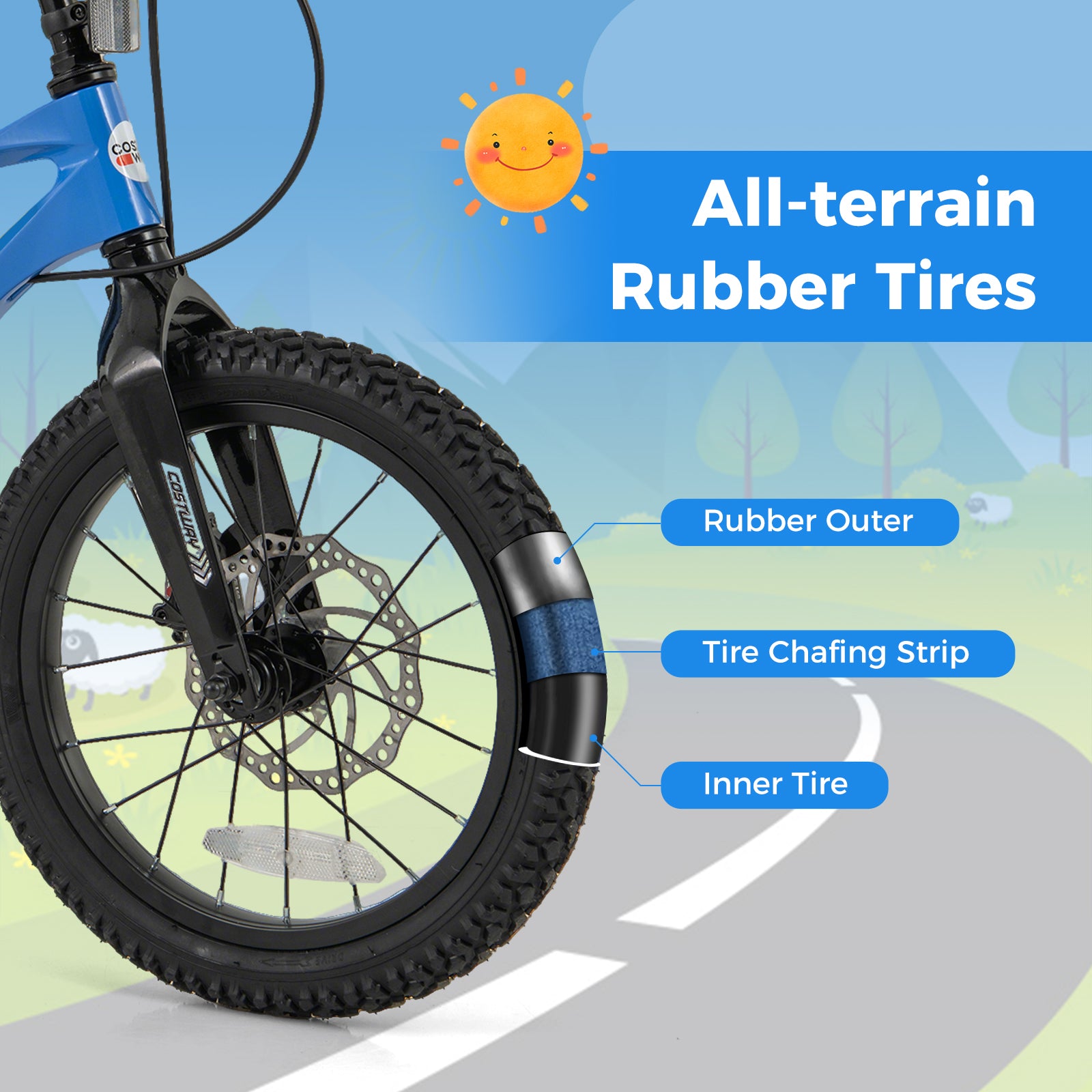 16 Inch Kids Bike Magnesium Alloy Training Bicycle Adjustable for 4 to 7 Years Old-16 inches, Blue Kids Bike at Gallery Canada