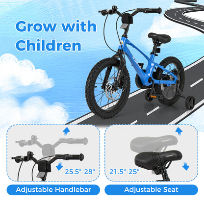16 Inch Kids Bike Magnesium Alloy Training Bicycle Adjustable for 4 to 7 Years Old-16 inches, Blue Kids Bike at Gallery Canada