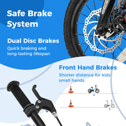 16 Inch Kids Bike Magnesium Alloy Training Bicycle Adjustable for 4 to 7 Years Old-16 inches, Blue Kids Bike at Gallery Canada