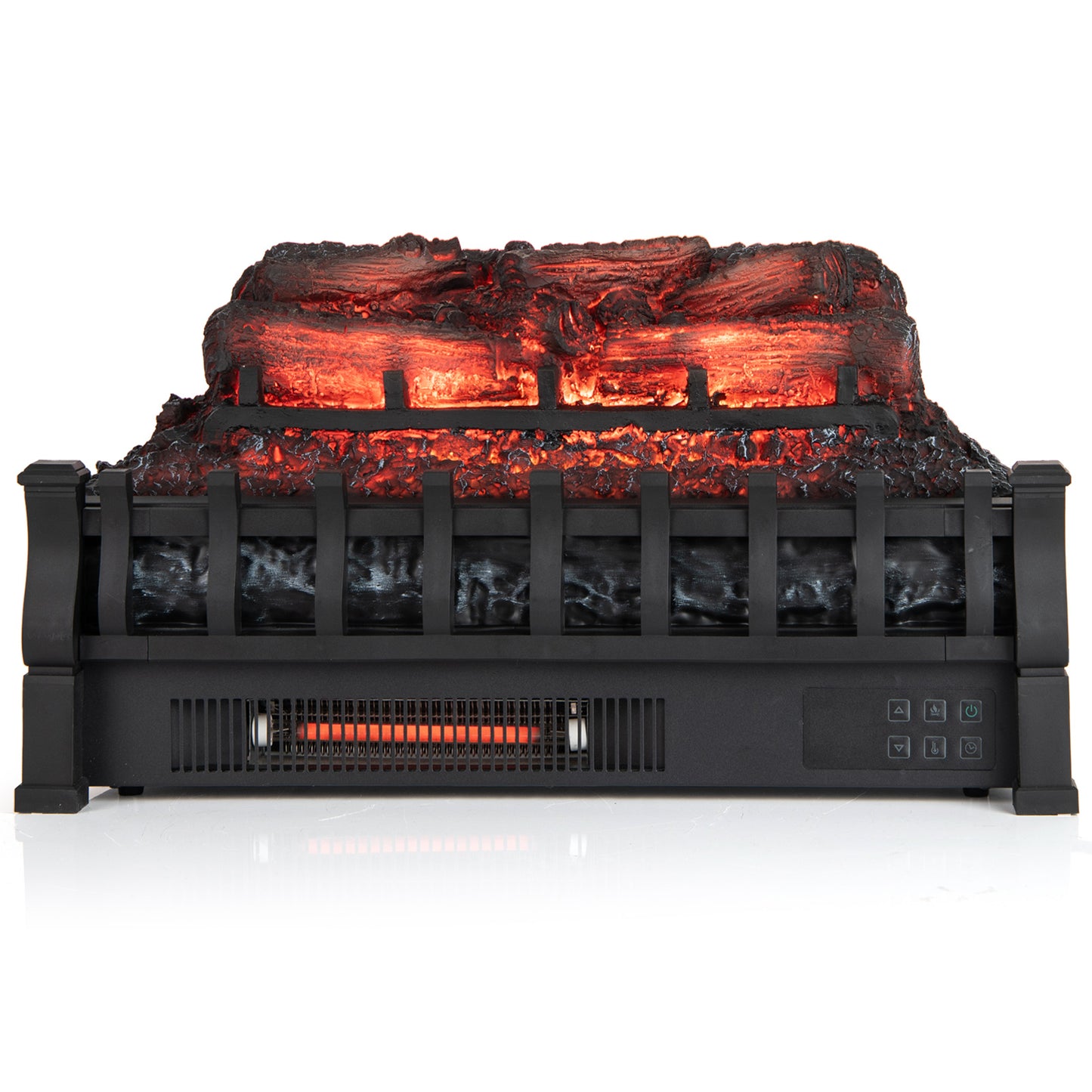23 Inch Infrared Quartz Electric Fireplace, Adjustable Flame, Black Fireplaces at Gallery Canada