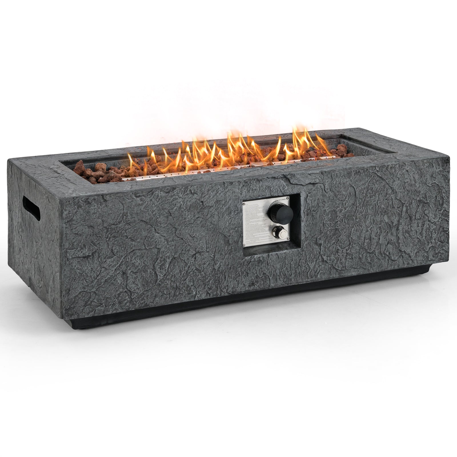 42.5 Inch 50000 BTU Fire Pit Table Set, Stainless Steel Burner, Gray Fire Pit Tables at Gallery Canada