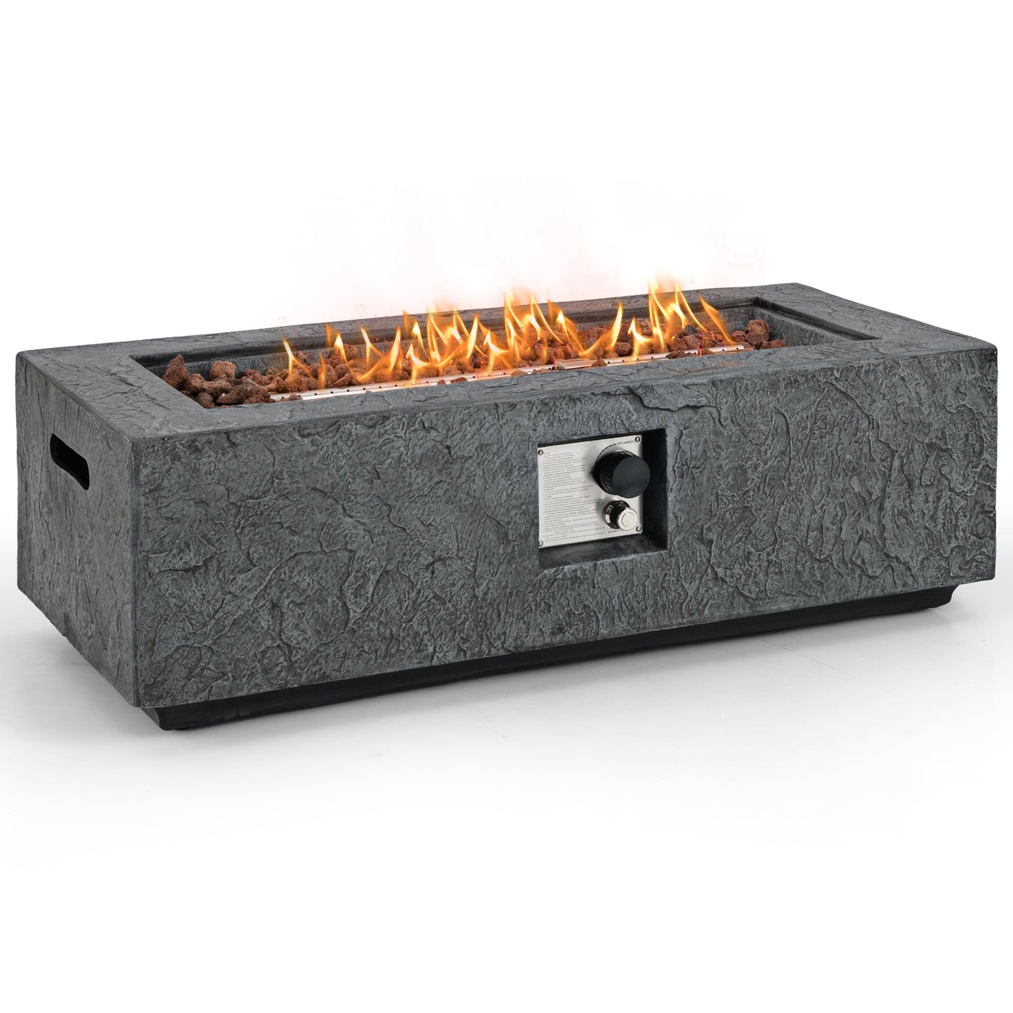 42.5 Inch 50000 BTU Fire Pit Table Set, Stainless Steel Burner, Gray Fire Pit Tables at Gallery Canada