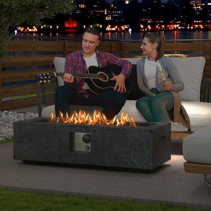 42.5 Inch 50000 BTU Fire Pit Table Set with Stainless Steel Burner, Gray Fire Pit Tables at Gallery Canada